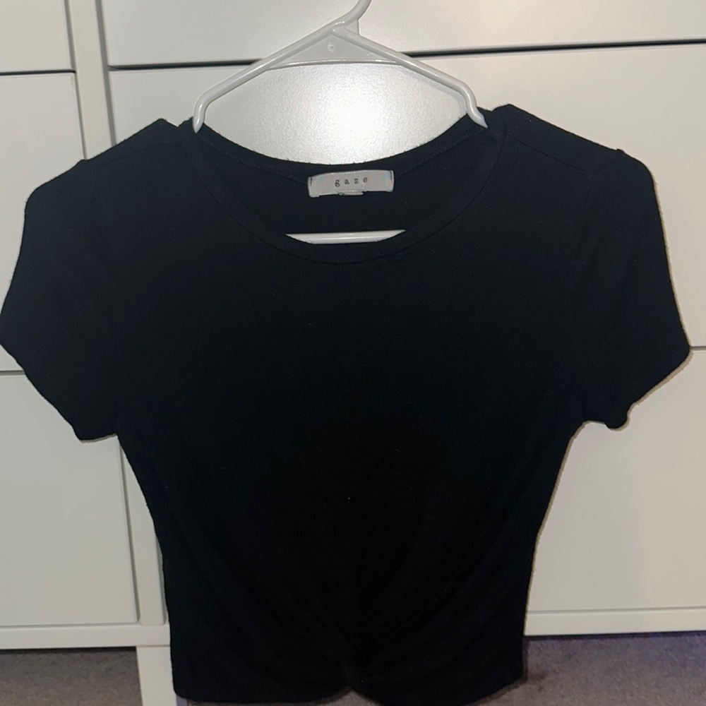 Black crop top with knot